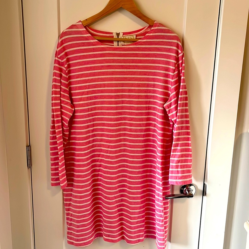 Sail to Sable striped dress with gold back zipper